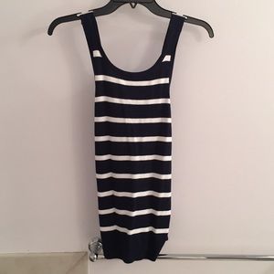 Navy and white striped tank top